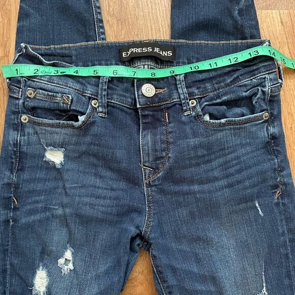 Express distressed legging mid rise jeans size 2 short - Picture 6 of 13